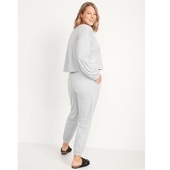 Old Navy High Waisted Luxe Velvet Jogger Sweatpants Size L - Picture 2 of 7